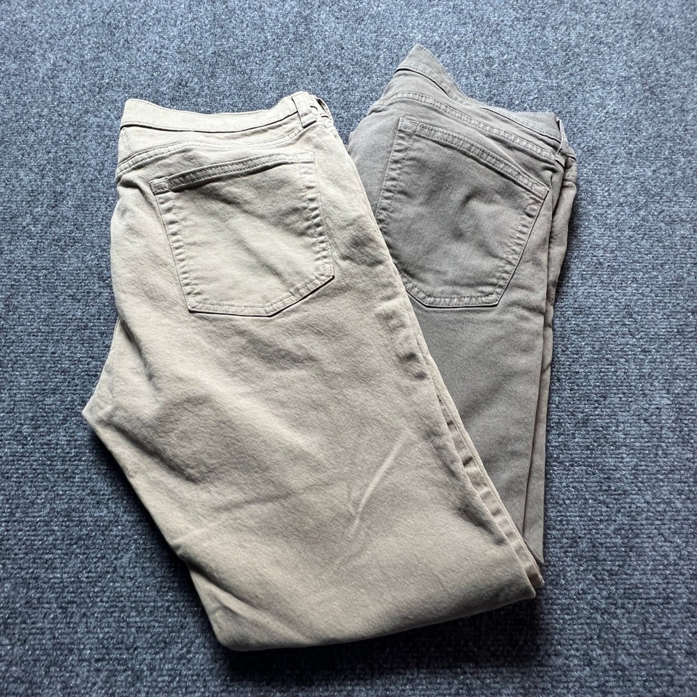 Lot of 2 J.Crew 484 Slim Fit Stretch Chino Pants Mens 32x30 Khaki Olive AZ963